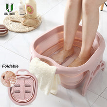 Load image into Gallery viewer, Foldable Footbath plain foaming massage bucket Plastic foot bath basin large heightening footbath fording barrel Reduce Pressure