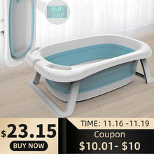 Load image into Gallery viewer, Folding Bathtub Children Lying Electronic Temperature Universal Bath Barrel Oversize Baby Newborn Supplies Baby Bath Tub